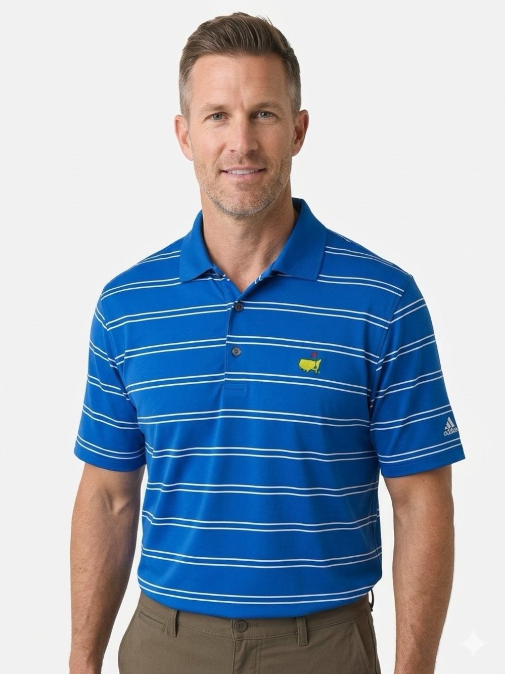 Masters Men’s Blue Striped Golf Polo Shirt Size XL